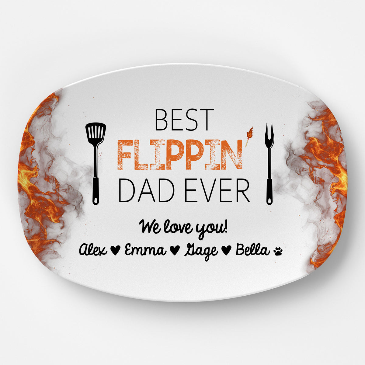 Best Flipping Dad Ever - Personalized Platter - Gift For Dad, Grandpa, Father's Day