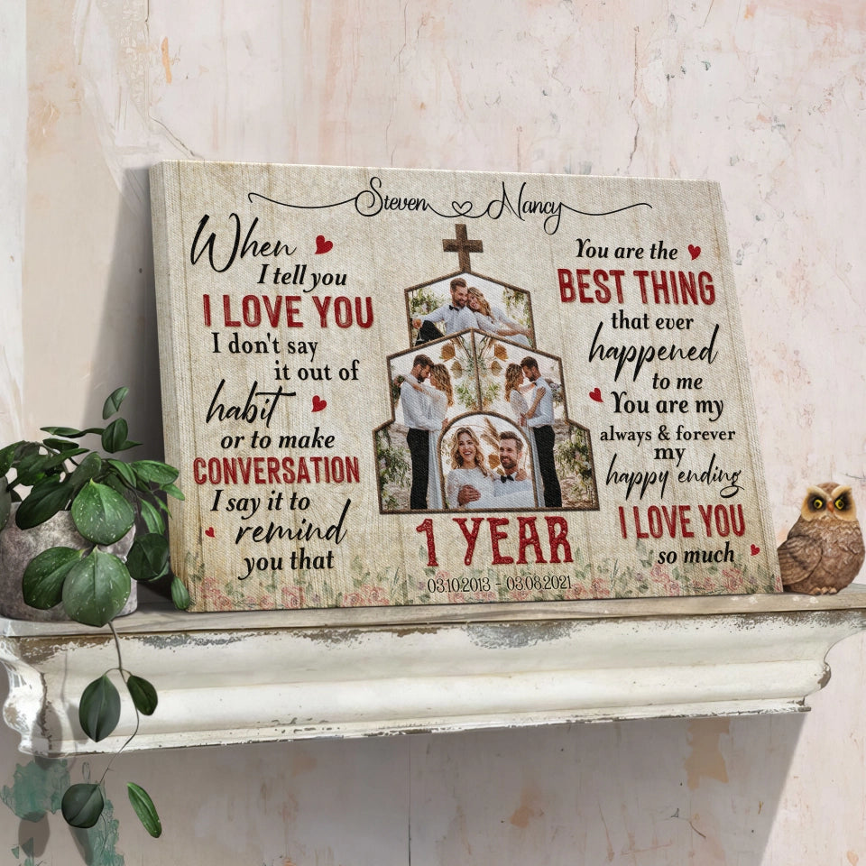 You Are The Best Thing That Ever Happened To Me, Happy Wedding Anniversary Gifts, Marriage Gifts, Personalized Canvas For Couple