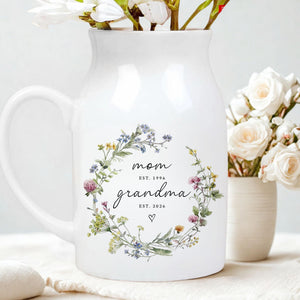 New Grandma Ceramic Flower Vase, First Time Grandma Gift, Mothers Day Gift, Flower Vase for Nana, Pregnancy Announcement, Gift for Mom,Birthday Gift