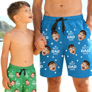 Custom Beach Shorts for Dad, Personalized Men Swim Trunks, Men's Bathing Suit, Father's Day Gift