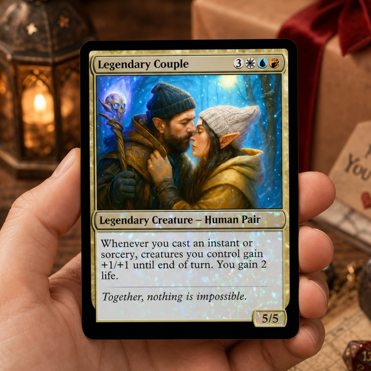 MTG Card, Custom MTG Style Card, Personalised Couple MTG Card, MTG gift, Fantasy Custom Card, Gift For Couple, Anniversary Gift