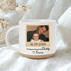 Personalized Dad Photo Coffee Mug For Father's Day, Custom The Day You Became My Daddy Mug with Birth Date, New Dad Gift, First Time Dad Mug