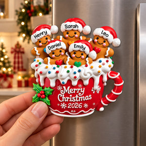 Merry Christmas - Personalized Gingerbread Family Decal