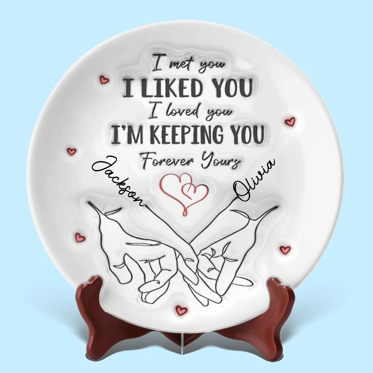 I'm Keeping You Forever Yours - Personalized Ceramic Plate - Gift For Couple, Husband Wife, Anniversary Gift