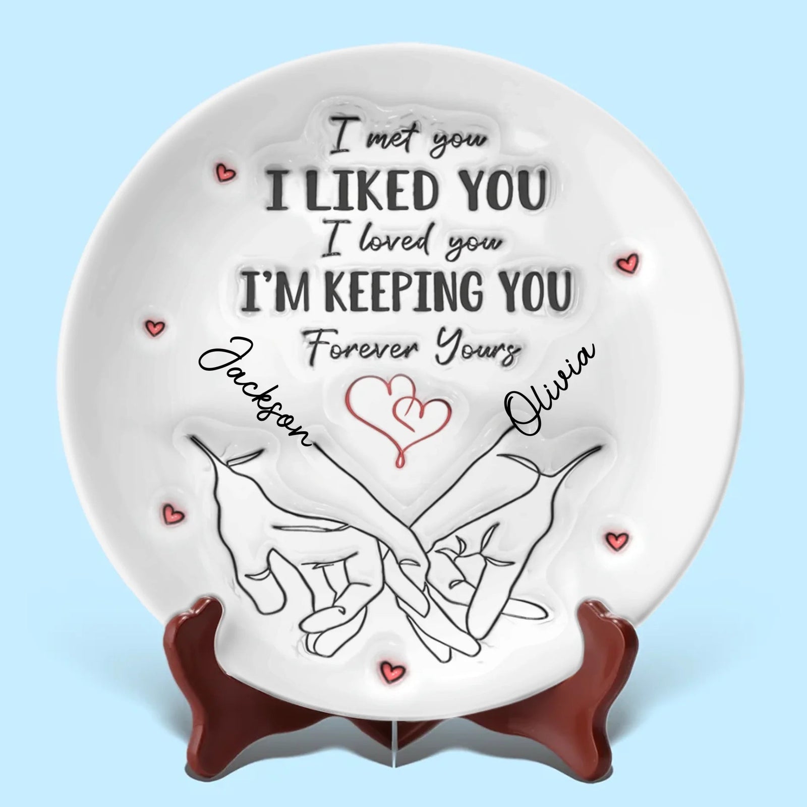I'm Keeping You Forever Yours - Personalized Ceramic Plate - Gift For Couple, Husband Wife, Anniversary Gift