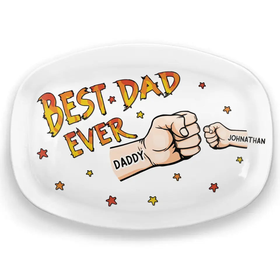 Best Papa Ever - Personalized Platter - Gift For Dad, Grandpa, Father's Day