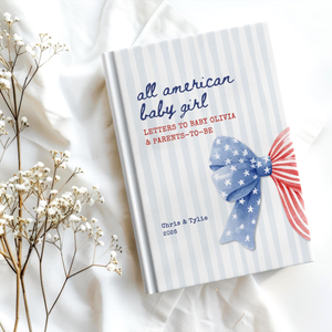 All American Baby Girl Shower Letter Notebook, Custom USA Baby Sprinkle Guest Book, Letters to Baby Patriotic Americana Baby Shower Book