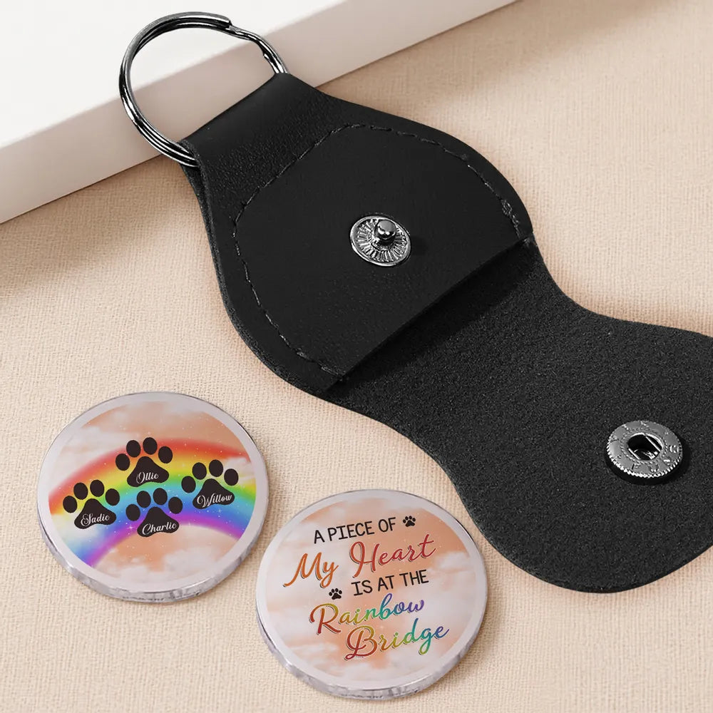 A Piece Of My Heart Is At The Rainbow Bridge - Personalized Pocket Hug - Memorial Pet, Gift For Pet Owner