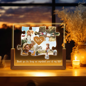 Important Piece Of My Life, Valentines Day Gift, Anniversary Gifts, Engagement Gifts, Romantic Gift for Couple, Names and Date Night Lamp Gifts