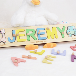 Personalized Name Puzzle, Easter Gifts for Kids, Wooden Toys, Baby Shower Gift, Custom Toddler Toys, First Birthday Gift