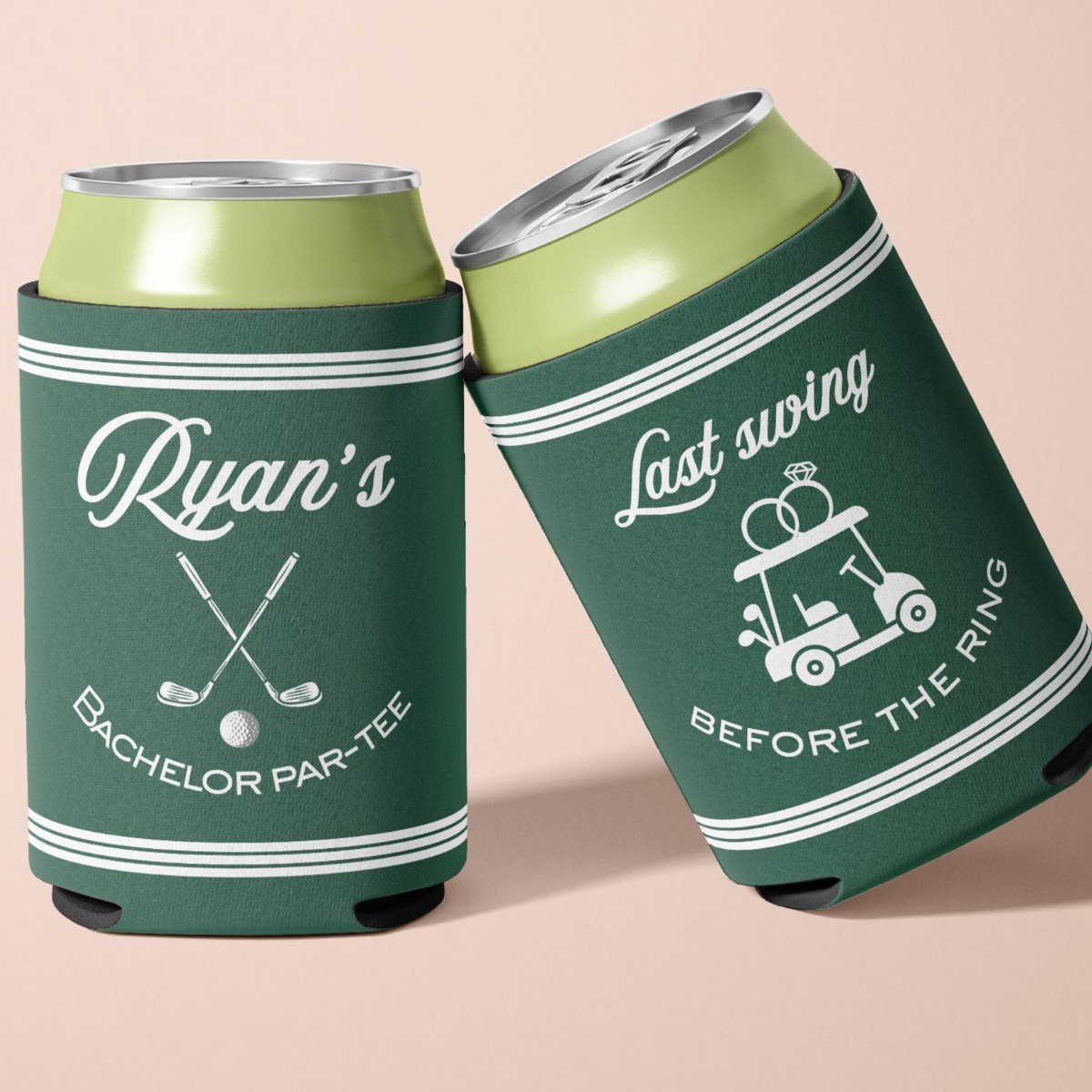 Golf Bachelor Party Can Cooler Custom Name Last Swing Before The Ring Drink Holder Groomsmen Gift Funny Beer Sleeve Golf Weekend Party Favor