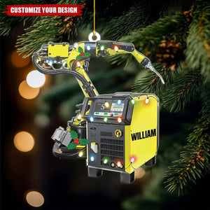 Multi Color Welder Machine - Personalized Acrylic Shaped Ornament - Christmas Gift For Welder
