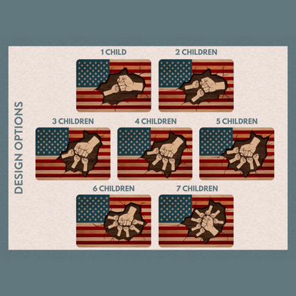 Fist Bump Dad and Kids Picture Frame, Father's Day Gifts, Gift For Dad, Dad Birthday Gift, Father's Day Gift for Dad, Dad Flag Sign
