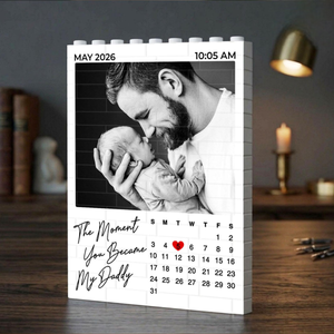 The Moment You Became My Daddy, Personalized Photo Building Blocks, Custom Daddy and Me, New Born Baby Photo Gift, First Fathers Day Gifts