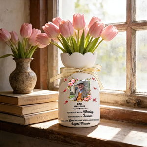 Blessing Memorial Personalized Ribbon Tie Flower Vase