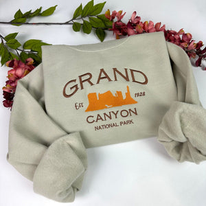 Grand Canyon Embroidered Crewneck-Embroidered Sweatshirt-National Park
