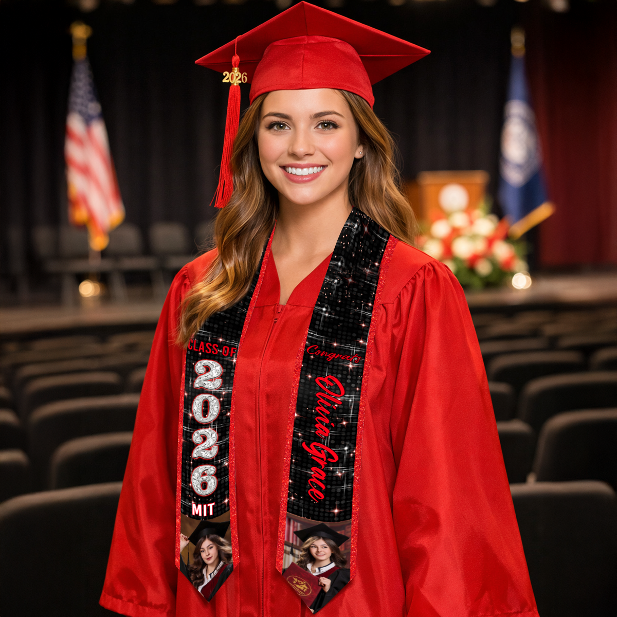 Custom Photo Graduation Sash - Personalized Stoles