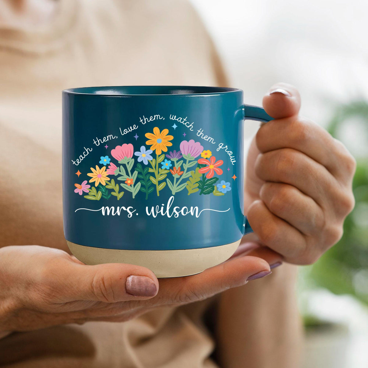 Custom Teacher Thank You Gift Mug, Teach Them Love Them Watch Them Grow, Teacher Appreciation Gift, Back To School Gift, End of Term Gift