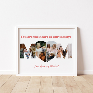 Mom You Are The Heart Photo Collage - Personalized Canvas - Gift For Mom, Mother's Day Gift