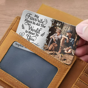 My Favorite Place In All The World - Personalized Wallet Insert Card - Gift For Couple, Anniversary Gift, Valentine's Day Gift
