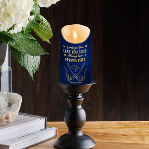 Loved You Then Love You Still - Personalized LED Flameless Candle - Anniversary Gift, Valentine's Day Gift For Couple
