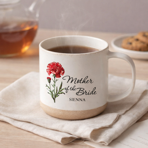 Mother of The Bride Mug, Custom Flower Coffee Cup, Mother-in-law Wedding Day Gift, Appreciation Present Mug for Mother of The Bride Groom
