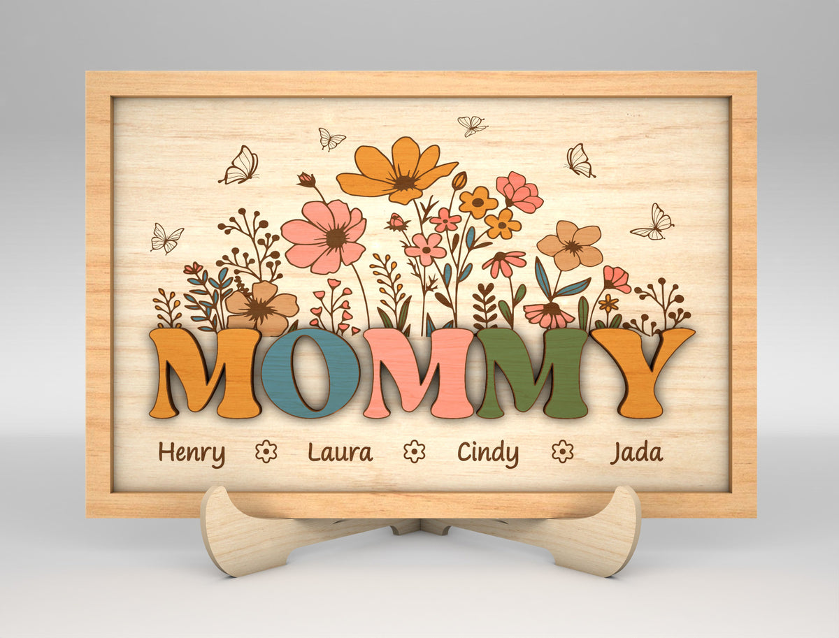 Mommy's Wildflower Garden - Personalized Picture Frame - Gift For Mom, Mother's Day Gift