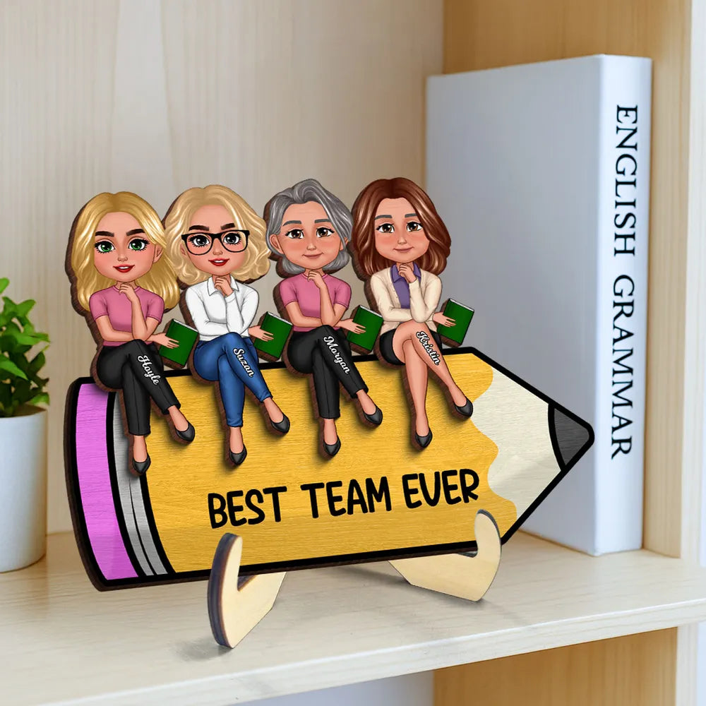 Best Friends Teaching Together - Personalized Wooden Plaque - Gift For Teacher, Gift For Colleagues, Back To School Gift