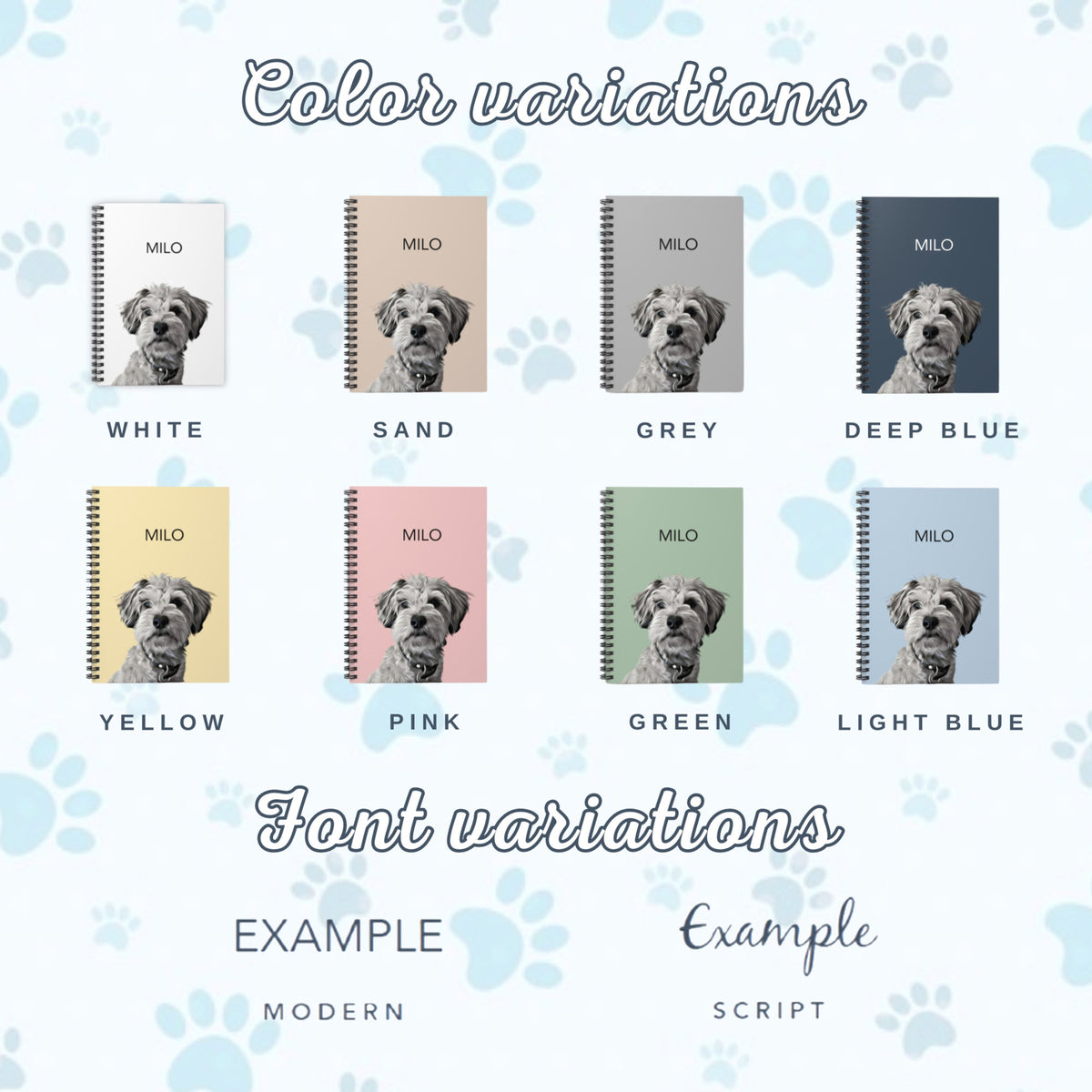 Custom Pet Dog Spiral Notebook Custom Pet Portrait Notebook Planner Personalized Dog Journal Gift for Dog Lover Gift Travel Journal