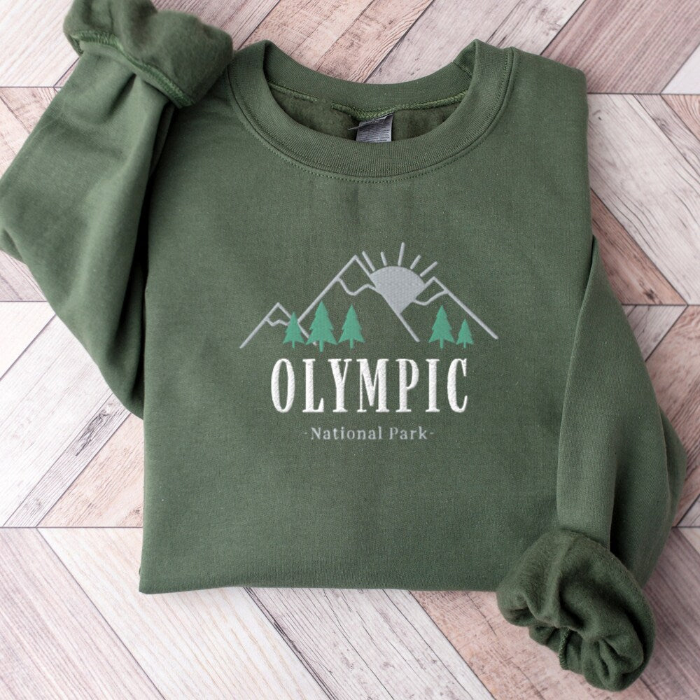 Olympic Sweatshirt, Olympic National Park, Embroidered Sweatshirt, National Park Sweater, Embroidered Sweater, Mountain Shirt