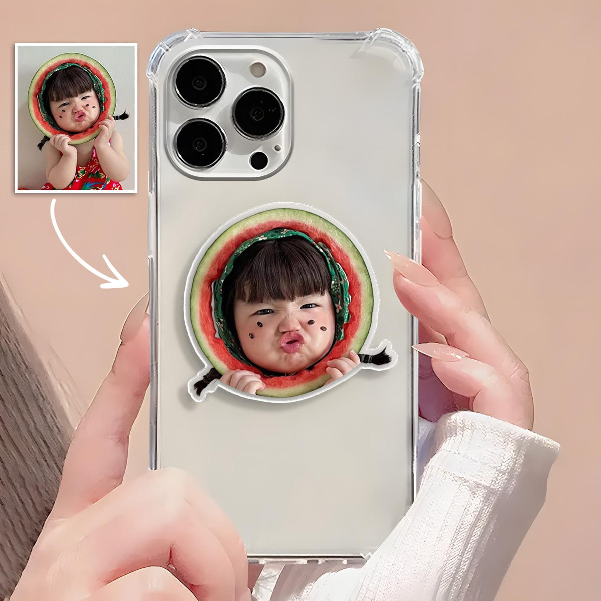 Personalized Baby Face Phone Grip Stand, Custom Funny Photo Phone Grip, Baby Photo Phone Grip Holder, Birthday Gifts, Phone Accessories