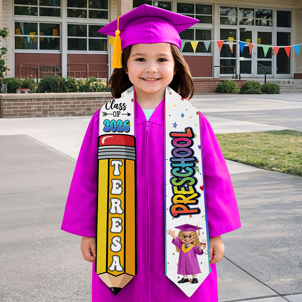 Preschool Kindergarten Graduation - Personalized Kid Graduation Stole - Graduation Gift For Kid