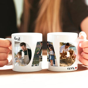 Best Dad Ever - Photo Collage White Mug