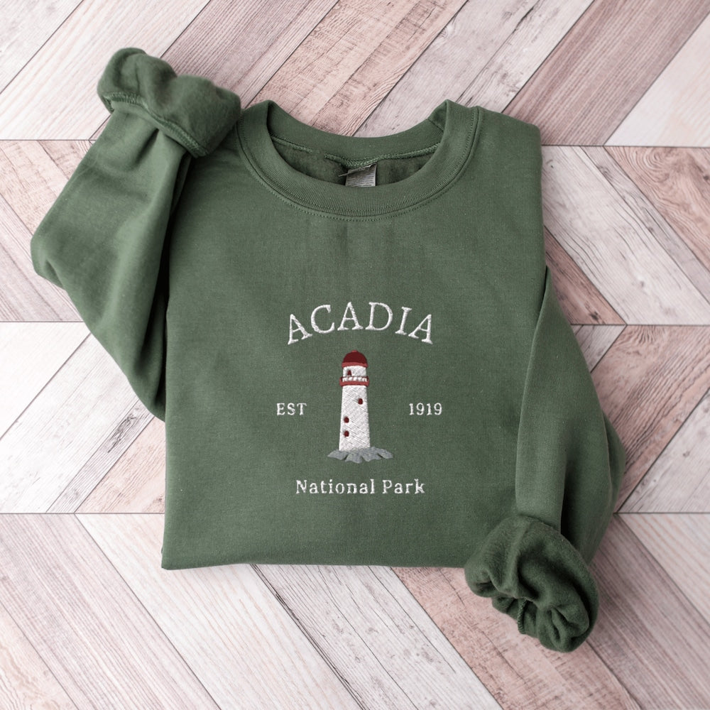 Glacier National Park Embroidered Crewneck-Embroidered Crewneck-National Park Sweatshirt