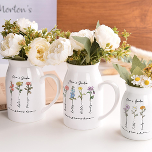 Personalized Grandma's Garden Vase, Garden Flower Vase, Mother's Day Gift, Family Name Flower, Gifts for Grandma, Nana, Nanny, Mom Gift