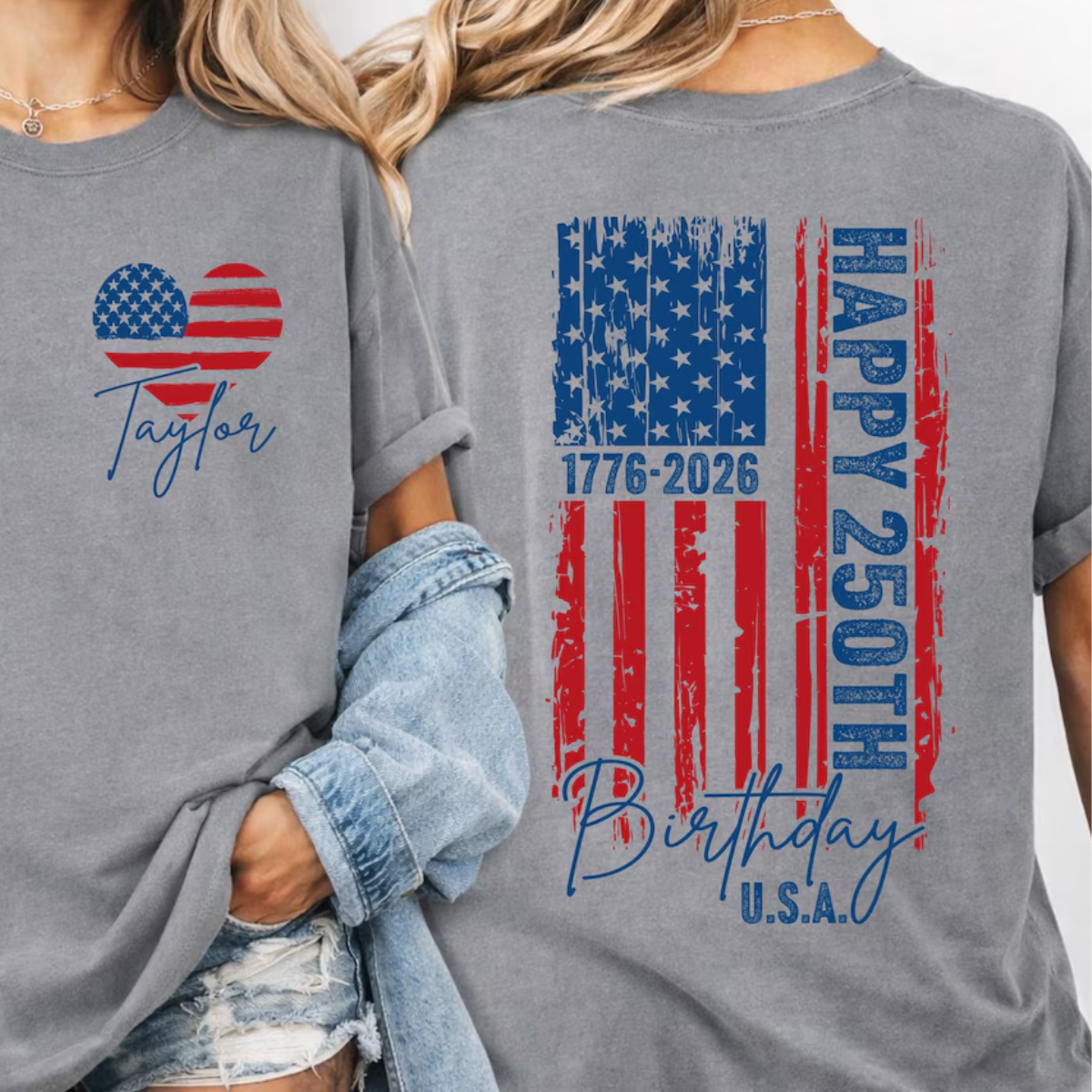 Custom USA 250th Birthday Shirt, 1776-2026 Independence Day Tee, Fourth of July Family Tees