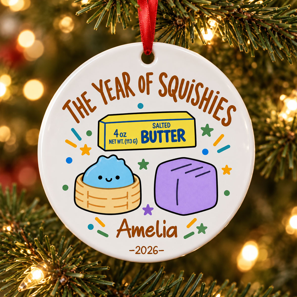 The Year of Squishies - Personalized Ceramic Ornament