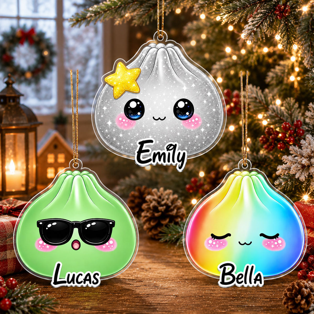 Squishy Dumpling Acrylic Ornament - Personalized Christmas Ornaments
