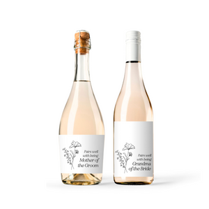 Mother of The Bride Wine Labels, Mother of the Groom Gift, In Law Wedding Gift, Gifts to Parents from Bride and Groom, Wedding Labels