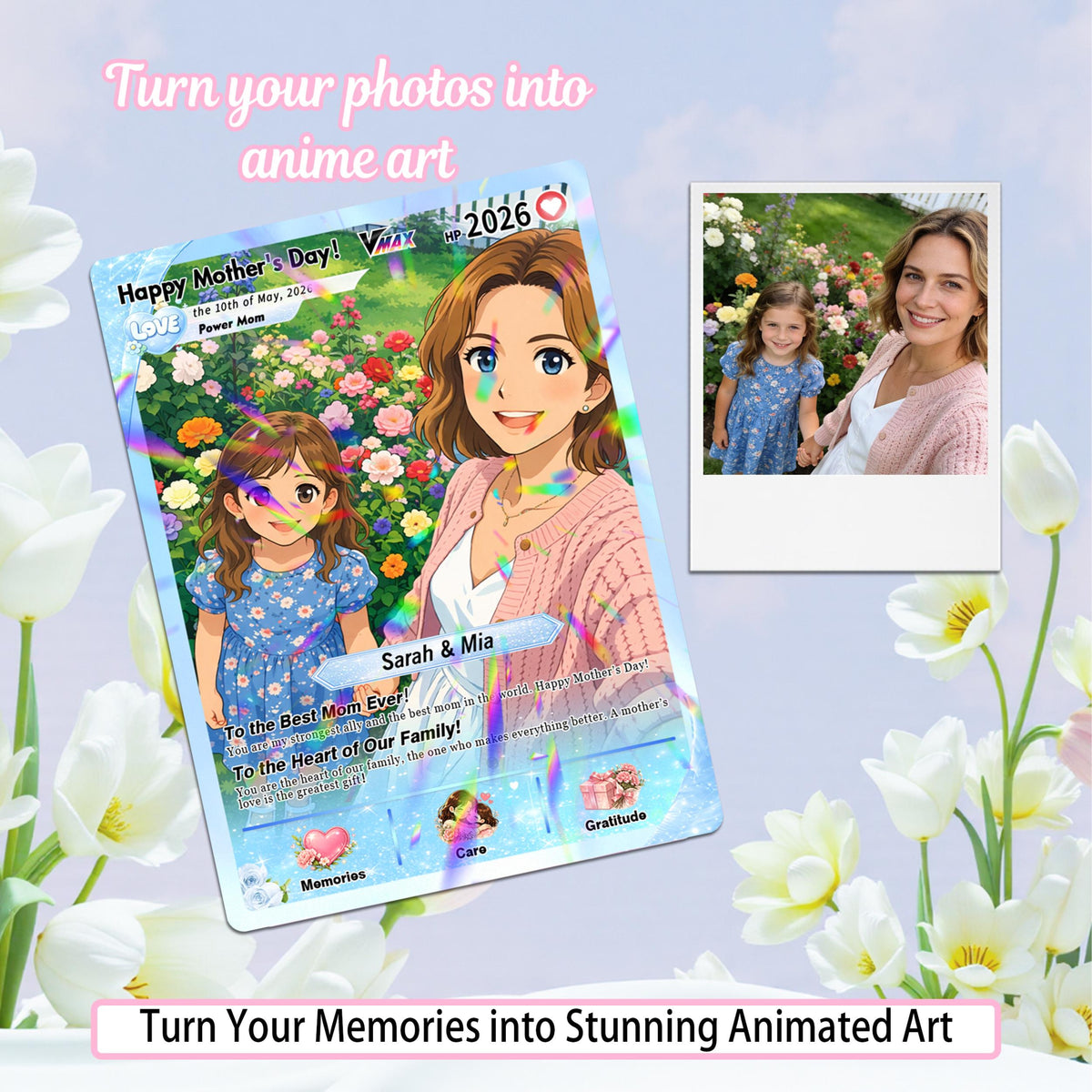 Personalized PKM Mother's Day Card, Custom Photo Mother's Day Gift, Unique Gift for Mom, New Mom Gift, Mom Gift, Mother s Day Keepsake