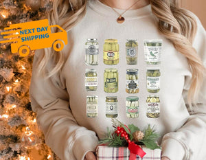 Vintage Canned Pickles Sweatshirt, Canning Season Sweatshirt, Pickle Lovers Sweater, Homemade Pickles Sweater,pickle Jar Crewneck Sweatshirt 2.jpg