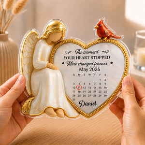 The Moment Your Heart Stopped Mine Changed Forever - Personalized Acrylic Block Plaque - Heartfelt Memorial Remembrance Keepsake