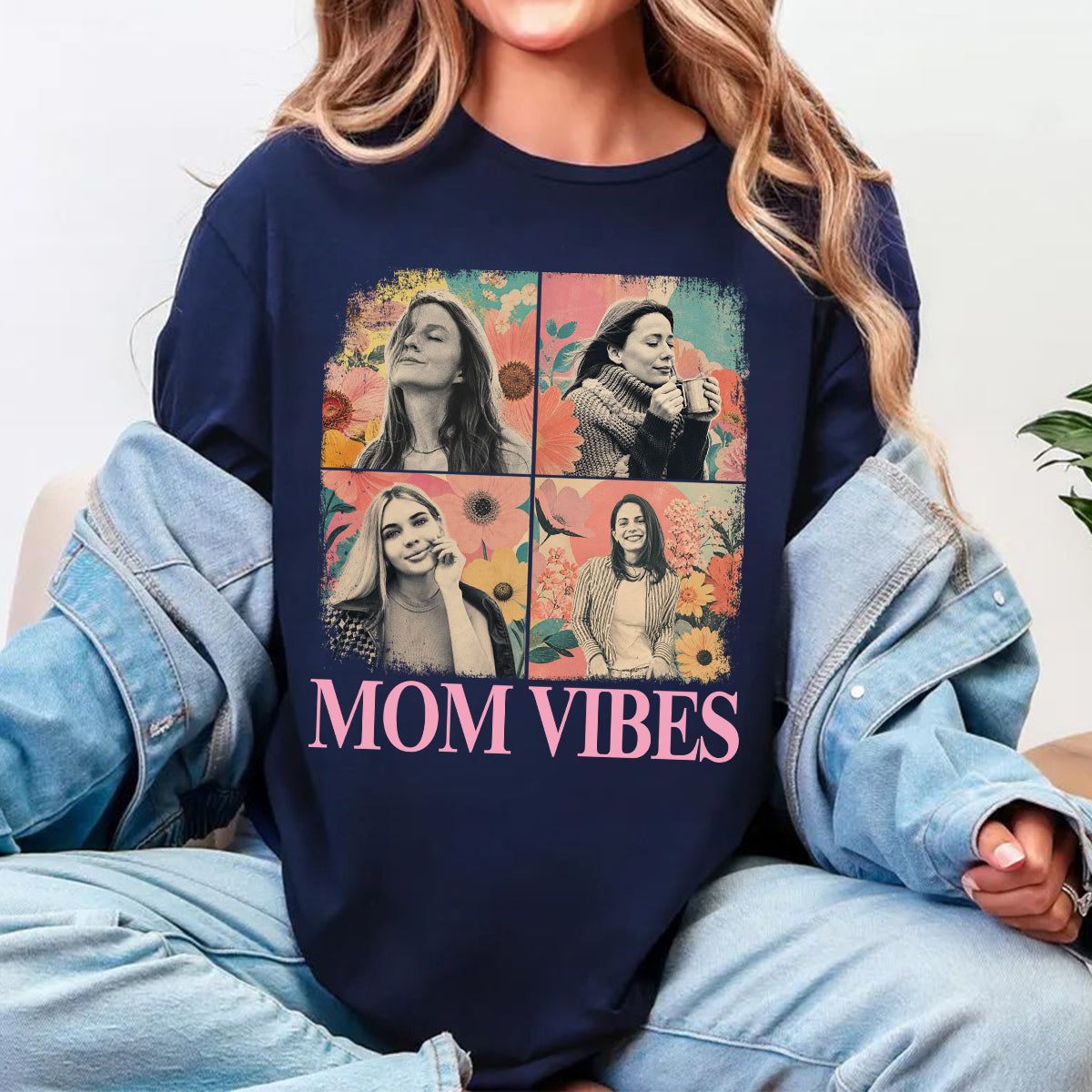 Mom Vibe Custom Photo - Personalized T-Shirt
