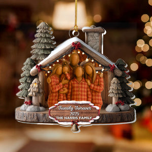 Family Forever Custom Photo - Personalized Acrylic Ornament - Christmas Gift For Family