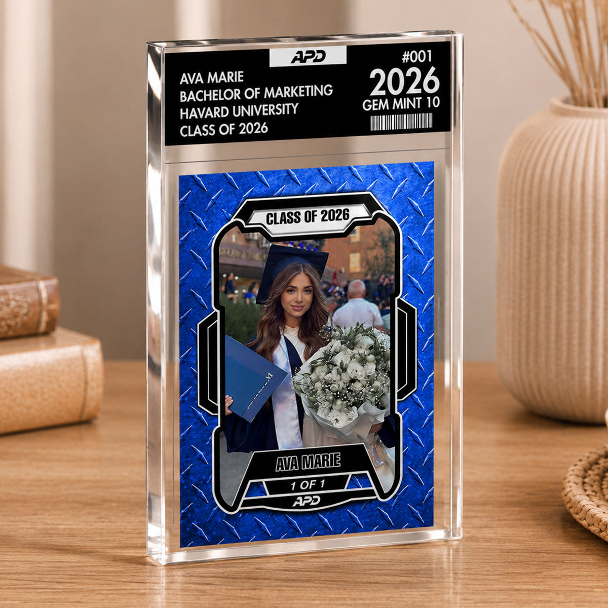 Custom Grad Photo Trading Card Keepsake - Acrylic Block
