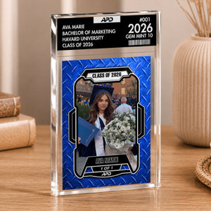 Custom Grad Photo Trading Card Keepsake - Acrylic Block