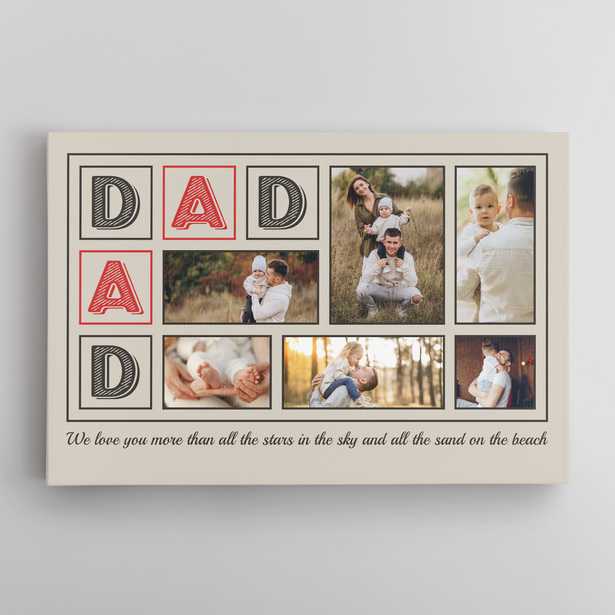 Dad, Custom Photo, Custom Text - Personalized Canvas - Gift For Dad, Father's Day, Birthday Gift