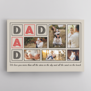 Dad, Custom Photo, Custom Text - Personalized Canvas - Gift For Dad, Father's Day, Birthday Gift