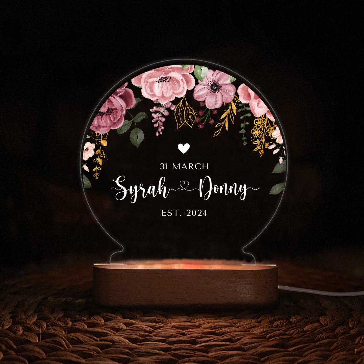 Personalized Night Light for Anniversary Gift - Custom Romantic LED Lamp with Photo & Message - Perfect Gift for Valentine s Day, Wedding