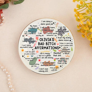 Swear Affirmations Ring Dish - Funny Birthday Gift for Friends, Besties, Coworkers